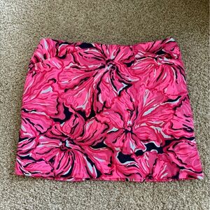 Lilly Pulitzer Pink and Navy Floral Skirt